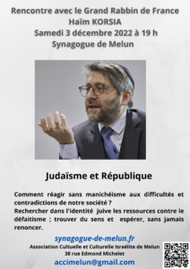 3 décembre 2022 - Rencontre avec le Grand Rabbin de France